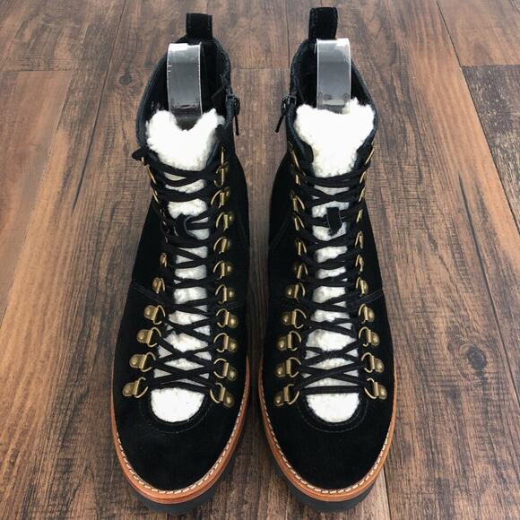 Jeffrey Campbell Sherpa Combat Platform Lace Up Boot Lug Sole Size 10 Black - Picture 4 of 16